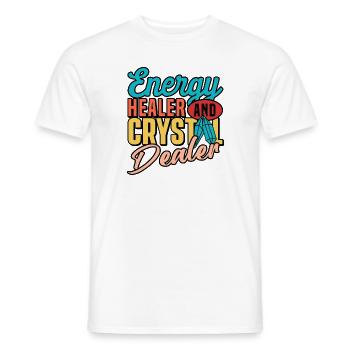 Médecine énergétique Guérison Cristaux d’énergie positive - T-shirt homme - blanc - Devant - AI Model Male 178 dark (178cm)