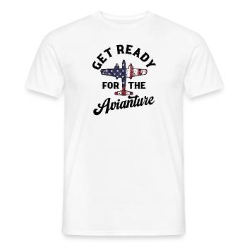 Un pilote de chasse à réaction se prépare pour l’Avianture - T-shirt homme - blanc - Devant - AI Model Male 178 dark (178cm)