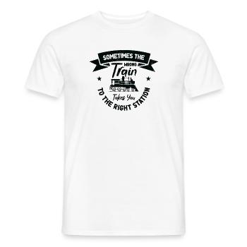Train Transportation Train Lover Train Station - Men's T-Shirt - white - Front - AI Model Male 178 dark (178cm)