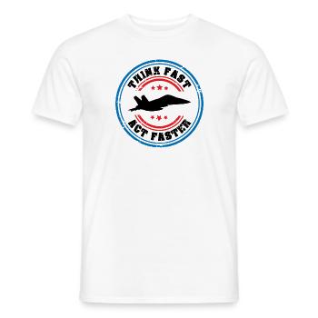 Un pilote de chasse à réaction pensez vite Agissez plus vite Aviation - T-shirt homme - blanc - Devant - AI Model Male 178 dark (178cm)