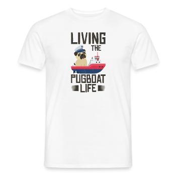Schlepper Mopsboot Leben Segeln Mops Eigner Boot - Männer T-Shirt - Weiß - Vorne - AI Model Male 178 dark (178cm)