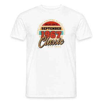Retro 55 Jahre September 1967 Geburtstag Vintage - Männer T-Shirt - Weiß - Vorne - AI Model Male 178 dark (178cm)