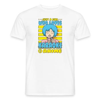 Just A Girl Karaoke Anime Sängerin Singen - Männer T-Shirt - Weiß - Vorne - AI Model Male 178 dark (178cm)