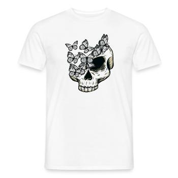 Squelette d’os du crâne de papillon gothique - T-shirt homme - blanc - Devant - AI Model Male 178 dark (178cm)