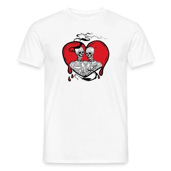 Till Death Midnight Lovers Gothic Skull Bones - Men's T-Shirt - white - Front - AI Model Male 178 dark (178cm)