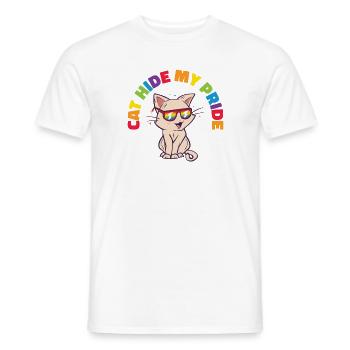 Cat Hide My Pride Chats LGBT et - T-shirt homme - blanc - Devant - AI Model Male 178 dark (178cm)