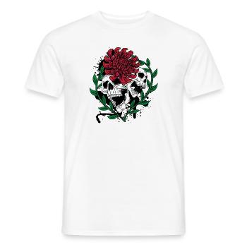 Skull Head and Scarf Gothic Bones Aesthetic Dark - Men's T-Shirt - white - Front - AI Model Male 178 dark (178cm)