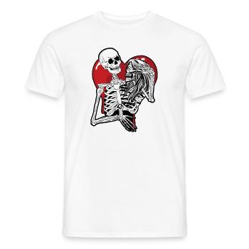 Till Death Midnight Lovers Gothic Skull Bones - Men's T-Shirt - white - Front - AI Model Male 178 dark (178cm)