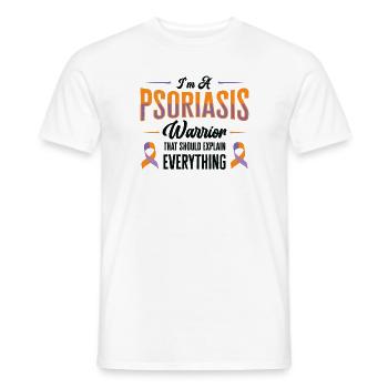 Psoriasis Guerrier Lavande Orange Ruban Sensibilisation - T-shirt homme - blanc - Devant - AI Model Male 178 dark (178cm)