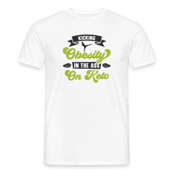 Keto Diet Ketogenic Food Dietitian Weight Loss - Men's T-Shirt - white - Front - AI Model Male 178 dark (178cm)