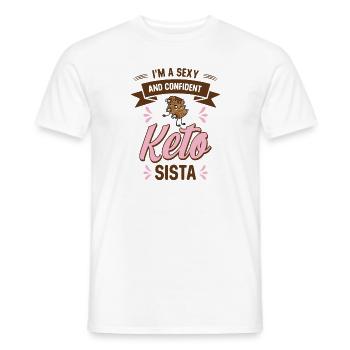 Keto Diet Sexy Self-Confident Régime cétogène - T-shirt homme - blanc - Devant - AI Model Male 178 dark (178cm)
