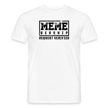 Social Media Meme Membership Request - Men's T-Shirt - white - Front - AI Model Male 178 dark (178cm)