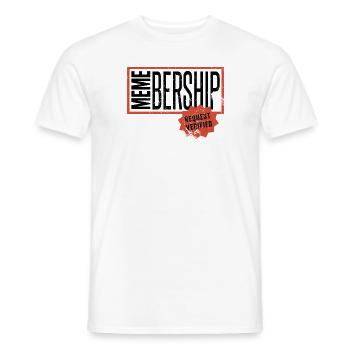 Social Media Meme Membership Request - Men's T-Shirt - white - Front - AI Model Male 178 dark (178cm)