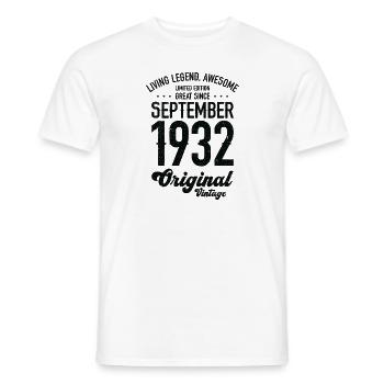 Retro 90 Years September 1932 Birthday Vintage - Men's T-Shirt - white - Front - AI Model Male 178 dark (178cm)