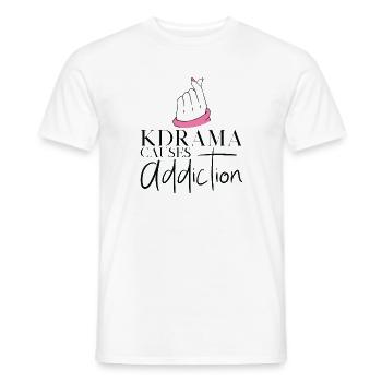 Kdrama Addiction Binge Regarder le drame coréen - T-shirt homme - blanc - Devant - AI Model Male 178 dark (178cm)