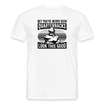 Football Quarterbacks Security Funny Good Looking - Men's T-Shirt - white - Front - AI Model Male 178 dark (178cm)