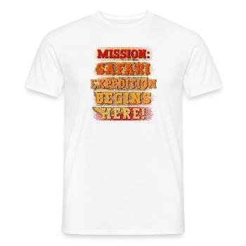 Safari Wildlife Mission Expedition Adventure - Men's T-Shirt - white - Front - AI Model Male 178 dark (178cm)