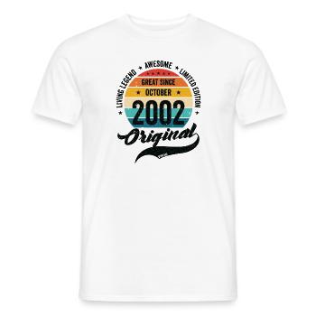 Retro 20 Jahre Oktober 2002 Geburtstag Vintage - Männer T-Shirt - Weiß - Vorne - AI Model Male 178 dark (178cm)