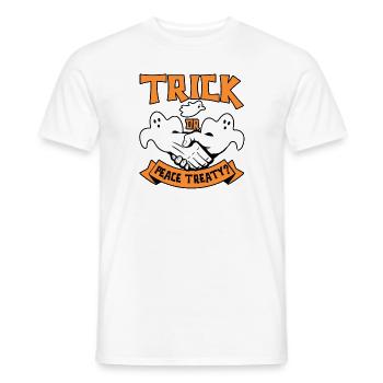Halloween Trick Friedensvertrag Pazifist Wahl - Männer T-Shirt - Weiß - Vorne - AI Model Male 178 dark (178cm)