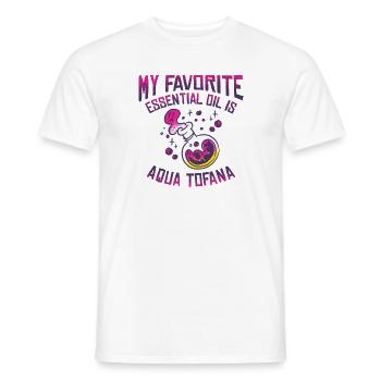 Aqua Tofana Conspiracy Theorist Essential Oil - Men's T-Shirt - white - Front - AI Model Male 178 dark (178cm)