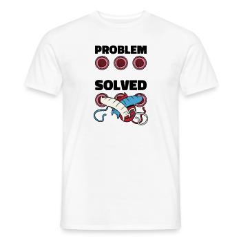 Problem Solution Cat Feline Cat Owner Pet - Men's T-Shirt - white - Front - AI Model Male 178 dark (178cm)