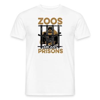 Les zoos ne sont que des prisons anti-protestation contre - T-shirt homme - blanc - Devant - AI Model Male 178 dark (178cm)