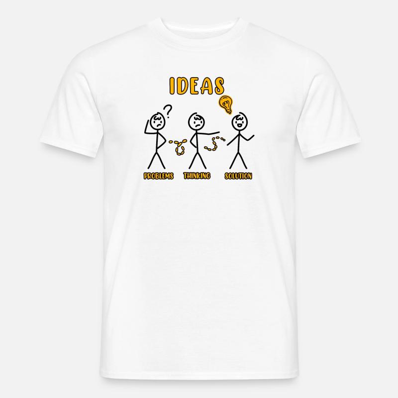 Problemdenken Strichmännchen Lösungsdenker - Männer T-Shirt - Weiß