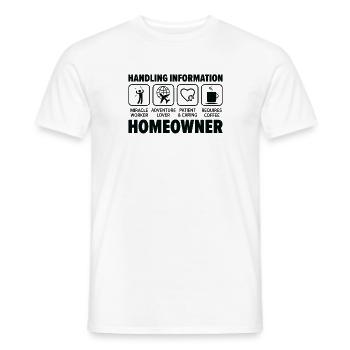 Neuer Hauseigentümer Informationen zum Umgang mit - Männer T-Shirt - Weiß - Vorne - AI Model Male 178 dark (178cm)