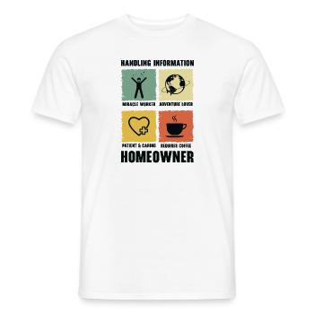 Neuer Hauseigentümer Informationen zum Umgang mit - Männer T-Shirt - Weiß - Vorne - AI Model Male 178 dark (178cm)