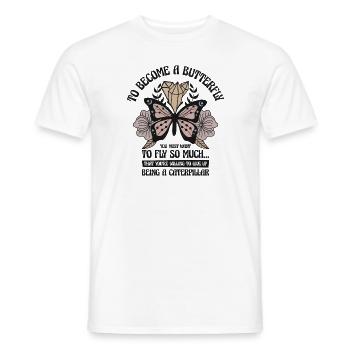 Butterfly Mystical Butterfly Lover Celestial Art - Men's T-Shirt - white - Front - AI Model Male 178 dark (178cm)