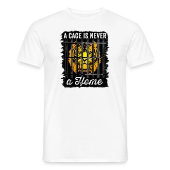 Une cage n’est jamais une maison anti-manifestation - T-shirt homme - blanc - Devant - AI Model Male 178 dark (178cm)