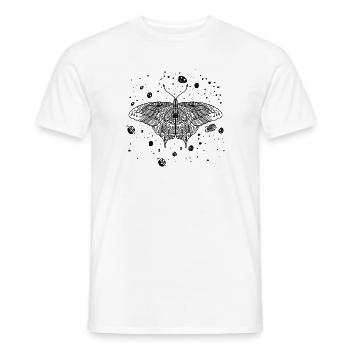 Celestial Butterfly Night Sky Line Art Galaxy - Men's T-Shirt - white - Front - AI Model Male 178 dark (178cm)