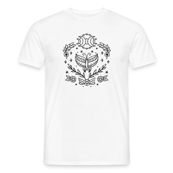Art au trait de la lune du papillon céleste - T-shirt homme - blanc - Devant - AI Model Male 178 dark (178cm)