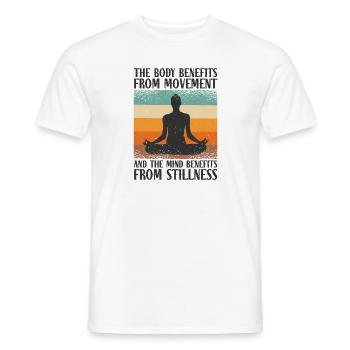 Serenity Meditating Yoga Fan Spiritual Relaxation - Men's T-Shirt - white - Front - AI Model Male 178 dark (178cm)