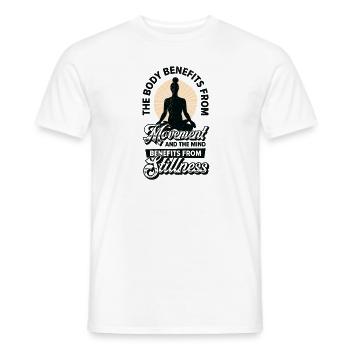 Serenity Meditating Yoga Fan Spiritual Relaxation - Men's T-Shirt - white - Front - AI Model Male 178 dark (178cm)