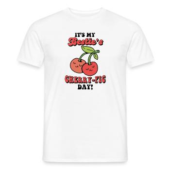 Cherry Birthday Greeting Fruit Lover Bestfriend - Men's T-Shirt - white - Front - AI Model Male 178 dark (178cm)