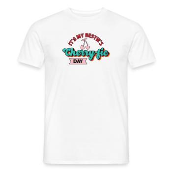Cherry Birthday Greeting Fruit Lover Bestfriend - Men's T-Shirt - white - Front - AI Model Male 178 dark (178cm)