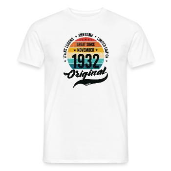 Retro 90 Years November 1932 Birthday Vintage - Männer T-Shirt - Weiß - Vorne - AI Model Male 178 dark (178cm)
