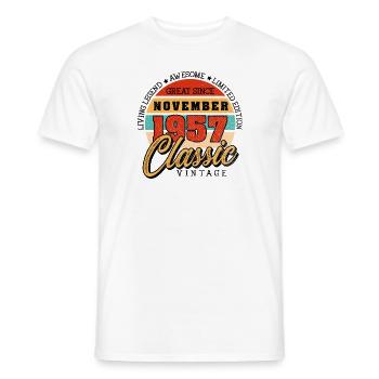 Retro 65 Years November 1957 Birthday Vintage - Männer T-Shirt - Weiß - Vorne - AI Model Male 178 dark (178cm)