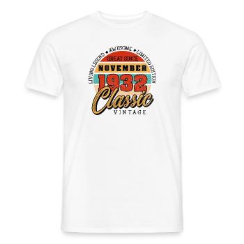 Retro 90 Years November 1932 Birthday Vintage - Männer T-Shirt - Weiß - Vorne - AI Model Male 178 dark (178cm)