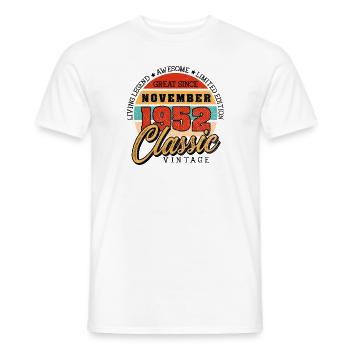 Retro 70 Years November 1952 Birthday Vintage - Männer T-Shirt - Weiß - Vorne - AI Model Male 178 dark (178cm)
