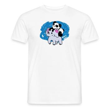 Die liebenswerte Freundschaft von Panda und - Männer T-Shirt - Weiß - Vorne - AI Model Male 178 dark (178cm)