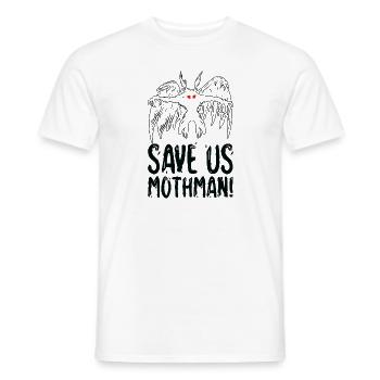 Halloween Mothman Mythical Line Art Beast Monster - T-shirt homme - blanc - Devant - AI Model Male 178 dark (178cm)