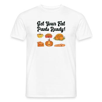Thanksgiving Party Fall Season Pumpkin Pies Turkey - Men's T-Shirt - white - Front - AI Model Male 178 dark (178cm)