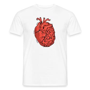 Moitié cerveau moitié cœur Anatomie des organes Science - T-shirt homme - blanc - Devant - AI Model Male 178 dark (178cm)