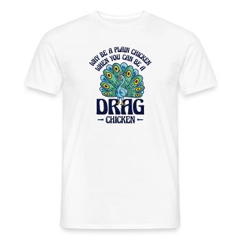 Peacock Positivity Drag Peacock Fan - T-shirt homme - blanc - Devant - AI Model Male 178 dark (178cm)