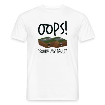 Earthquake Fault Ground Shake Humorous Pun - Men's T-Shirt - white - Front - AI Model Male 178 dark (178cm)