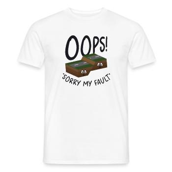 Earthquake Fault Ground Shake Humorous Pun - Men's T-Shirt - white - Front - AI Model Male 178 dark (178cm)