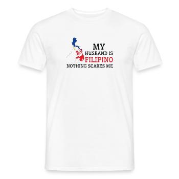 Rien ne me fait peur, mari philippin, - T-shirt homme - blanc - Devant - AI Model Male 178 dark (178cm)