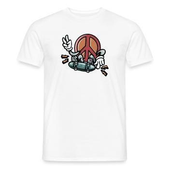 Peace Sign Vintage Glasses Peace Lover Positivity - Men's T-Shirt - white - Front - AI Model Male 178 dark (178cm)